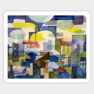 Cityscape with Clouds Sticker